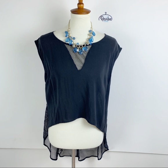 5/48 Tops - 5/48 Black Sleeveless V-neck Sheer Blouse 1894 5/48 Tops - 5/48 Black Sleeveless V-neck Sheer Blouse 1894